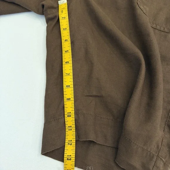 Liz Wear Women’s Bermuda Shorts Size XL Chocolate Brown 100% Linen - Picture 5 of 7